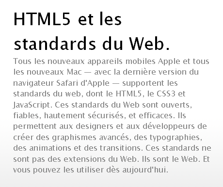 HTML5 et les standards du Web