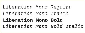 Liberation fonts Mono - Red Hat - GPLv2