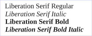 Liberation fonts Serif - Red Hat - GPLv2