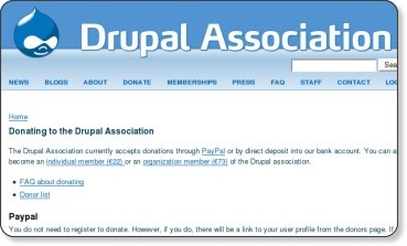 Copie d'écran - Drupal - Donation