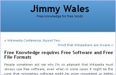 Wikipédia - Wales's blog - screenshot