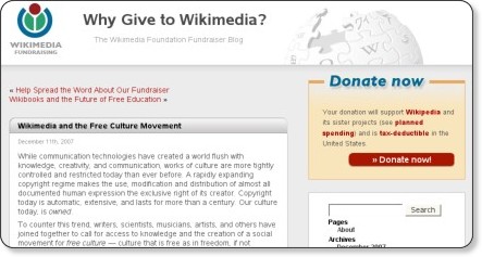 Screenshot - Why Give to Wikimedia ?