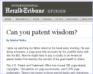 Can you patent wisdom? - IHT - screenshot