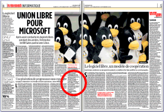 Libération 4 novembre 2006 Logiciel Libre