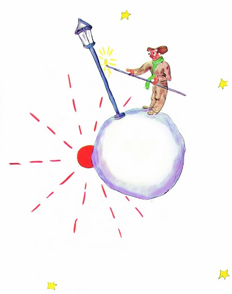 allumeur de réverbère dessin de saint exupéry pour le Petit Prince