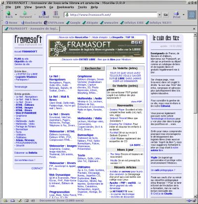 Copie d'écran - Framasoft - mars 2002