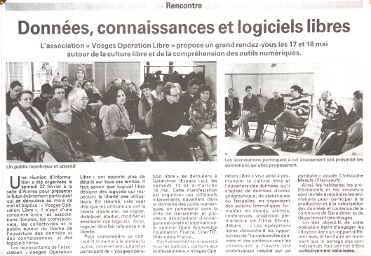 Vosges Opération Libre - Presse