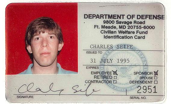 Charles Seife's NSA ID card