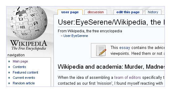 Copie d'écran - Wikipédia - Témoignage wikipédien