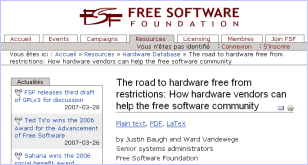 FSF screenshot - The road to hardware