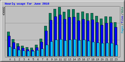 Hourly usage for June 2010