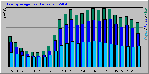 Hourly usage for December 2010