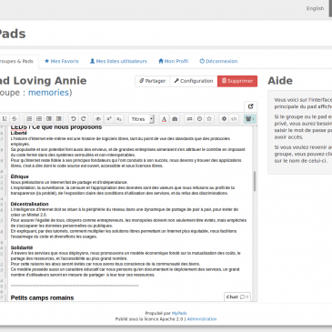 MyPads : l’alternative de Framasoft à Google Docs