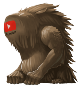 Illustration of Yetube, a Yeti-like monster with the YouTube Premium logo.