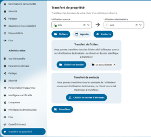 Screenshot of Ownership Transfer (also available in English)