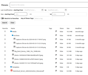 Sorts interface with tree directory